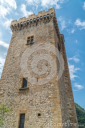 One of the towers of the castle of Foix Stock Photo