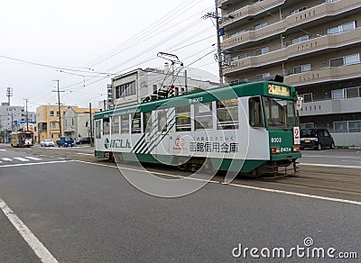 One of the trams in Hakodate, Hokkaido Editorial Stock Photo