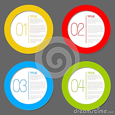 One two three four - vector progress icons Vector Illustration