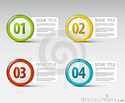 One two three four - vector progress icons Vector Illustration