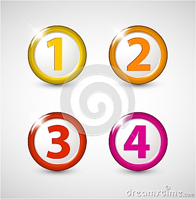 One two three four - vector progress icons Vector Illustration