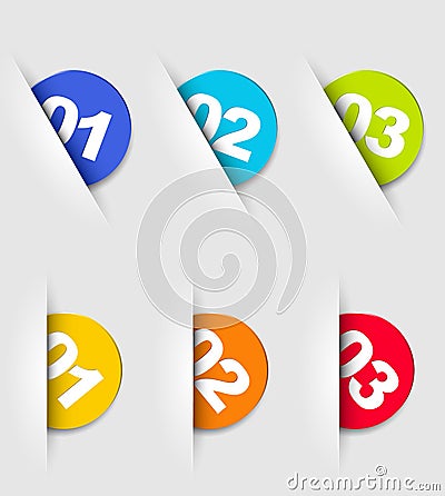 One two three - vector cards with numbers Vector Illustration