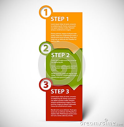 One two three - vector paper steps Vector Illustration