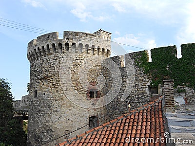 One of the two towers of Zindan gate, Belgrade Stock Photo