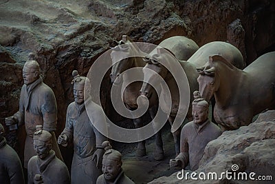 One of Unesco Heritage site;Terra-cotta warriors; Restored Terra Editorial Stock Photo