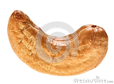 One unshelled roasted cashew nut Stock Photo