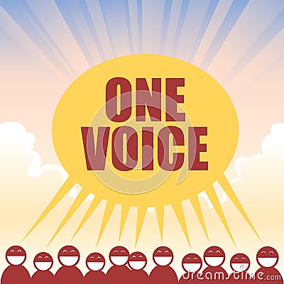 One Voice Vector Illustration