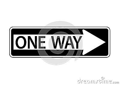 One way arrow sign guide information banner Vector Illustration