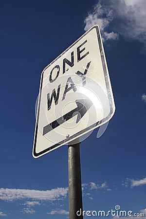 One way street sign Stock Photo