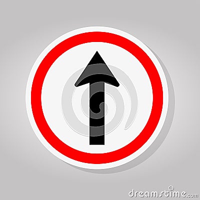 One Way Traffic Road Sign Isolate On White Background,Vector Illustration Vector Illustration