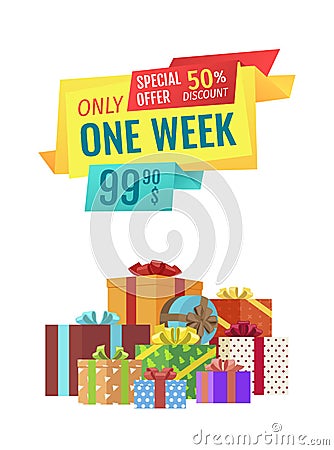 Only One Week Special Discount Vector Illustration Vector Illustration