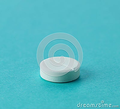 One white round paracetamol pill Stock Photo