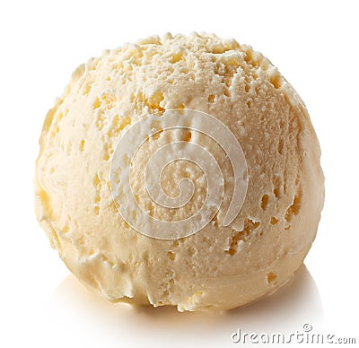 Vanilla ice cream ball Stock Photo