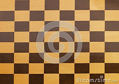 One wooden empty chessboard Stock Photo