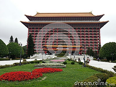 One of the world's tallest Chinese Classical Building - The Grand Hotel in Taipei, Taiwan . Editorial Stock Photo