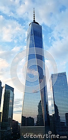 One World Trade Center Freedom Tower Sunrise Reflection Editorial Stock Photo