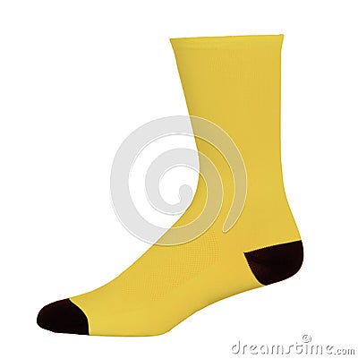 One yellow sock on pure Stock Photo