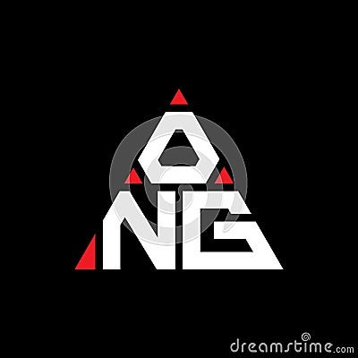ONG triangle letter logo design with triangle shape. ONG triangle logo design monogram. ONG triangle vector logo template with red Vector Illustration