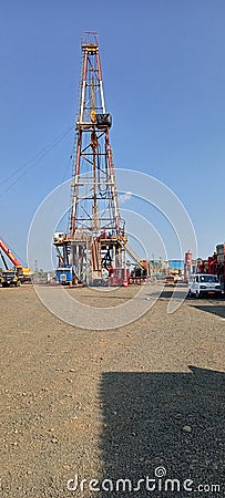 Rig ev 2002 Andhra Pradesh Ongc & x28;oil natural gas corporation& x29; Rig drilling Stock Photo