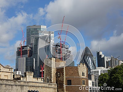 Ongoing construction in the City of London England United Kingdom Stock Photo