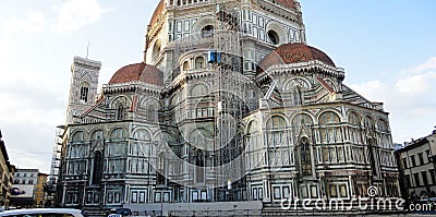 Ongoing work to restore a cathedral in Italy Stock Photo