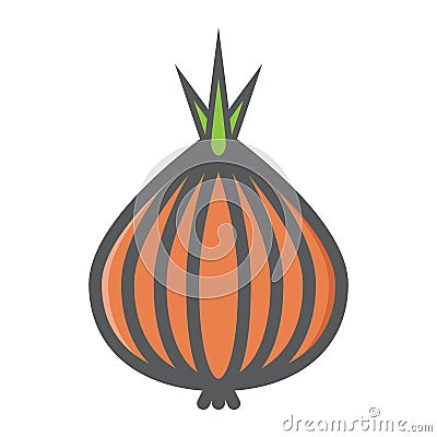 Onion colorful line icon, vegetable and diet Vector Illustration