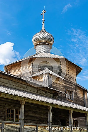 Onion dome of the wooden Trinity Church of John the Baptist Monastery in Sviyazhsk, Russia Editorial Stock Photo