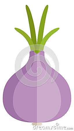 Onion flat icon. Spicy healthy vegetable root Vector Illustration