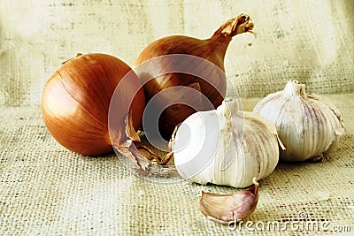 Onion & garlic Stock Photo