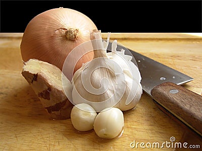 Onion, Garlic & Ginger Stock Photo