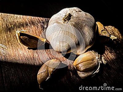 Onion garlic herbs and spices seasoning natural original Stock Photo