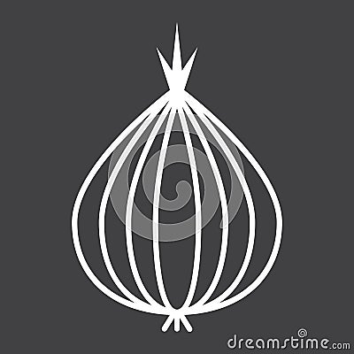 Onion line icon, vegetable and diet Vector Illustration