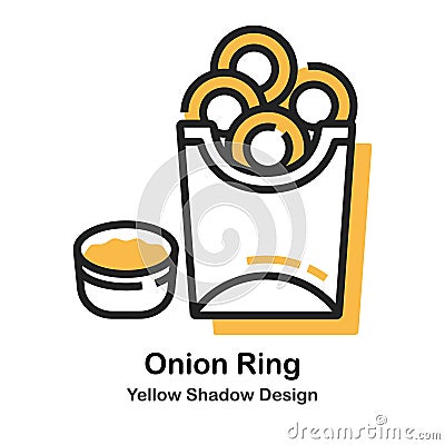Onion Ring Lineal Color Illustration Vector Illustration