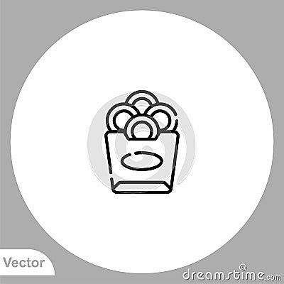 Onion ring vector icon sign symbol Vector Illustration