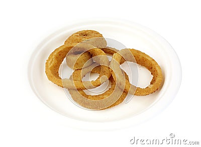 Onion Rings on Plate Stock Photo