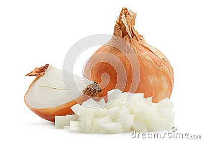 Onion slice on white Stock Photo