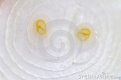 Onion sliced closeup, macro photo. Stock Photo