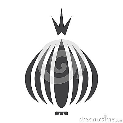 Onion solid icon, vegetable and diet Vector Illustration