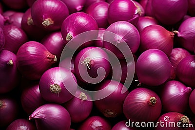 Onion Tapestry: Pattern of Many Onions on a Background - Generative AI Stock Photo