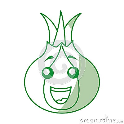 Onion vegetable kawaii character Vector Illustration