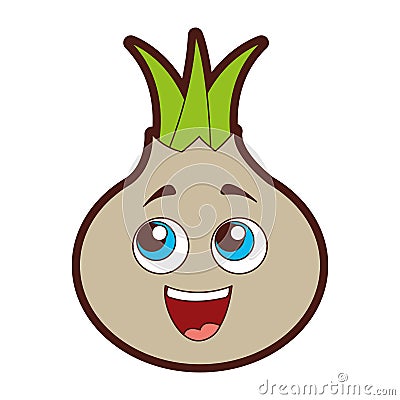 Onion vegetable kawaii character Vector Illustration