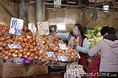 Onions on the market Editorial Stock Photo