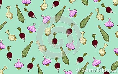 Onions pumpkins and other vegetables Stock Photo