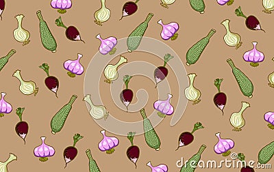 Onions pumpkins radishes and other vegetables Stock Photo