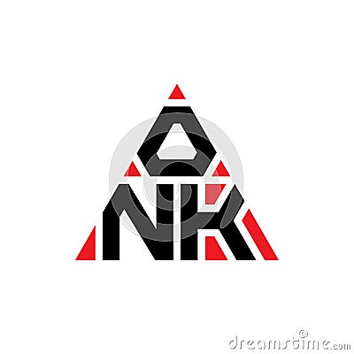 ONJ triangle letter logo design with triangle shape. ONJ triangle logo design monogram. ONJ triangle vector logo template with red Vector Illustration