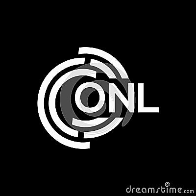 ONL letter logo design on black background. ONL creative initials letter logo concept. ONL letter design Vector Illustration