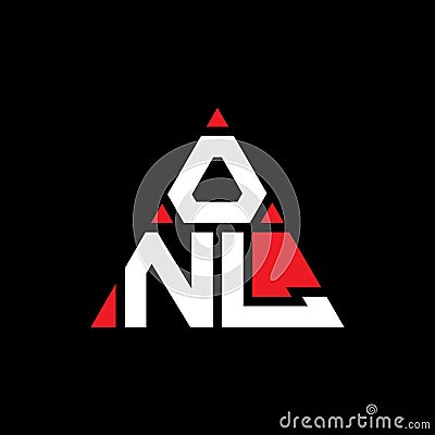 ONL triangle letter logo design with triangle shape. ONL triangle logo design monogram. ONL triangle vector logo template with red Vector Illustration