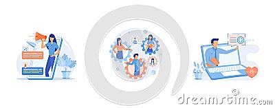 Online activism abstract concept, Social role abstract concept, Telehealth abstract concept, Vector Illustration