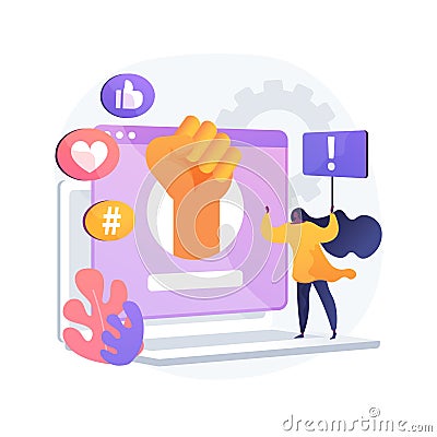 Online activism abstract concept vector illustration. Vector Illustration