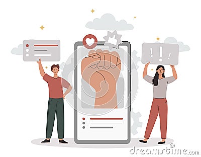 Online activism concept Vector Illustration